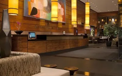 Lobby and hotel entranceat Millennium Downtown New York.