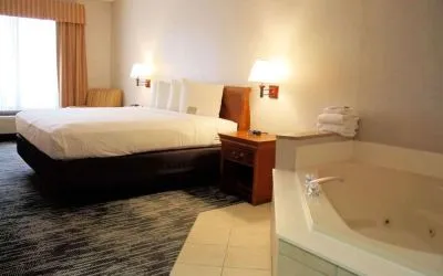 Romantic king room with hot tub at Country Inn & Suites By Radisson, BWI Airport.