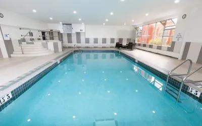Indoor pool at Holiday Inn Express Edmonton Downtown.
