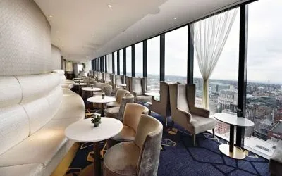 Lounge and bar at Hilton Manchester Deansgate.