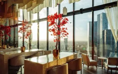Dining hall at Hilton Manchester Deansgate.