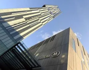 Hotel exterior at Hilton Manchester Deansgate.