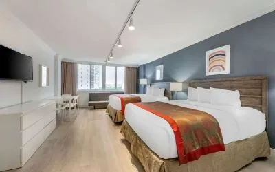 Spacious day room with natural light at Ramada Plaza Marco Polo Beach Resort.