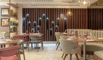 Dining area at Hilton Garden Inn London Heathrow Terminals 2 And 3.