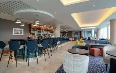 Hotel bar at Hilton Garden Inn London Heathrow Terminals 2 And 3.