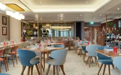 Dining area at Hilton Garden Inn London Heathrow Terminals 2 And 3.