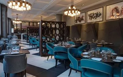 Dining area at DoubleTree By Hilton Edinburgh City Centre.