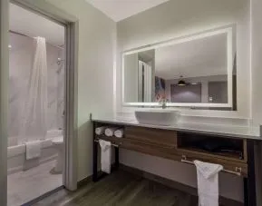 Private bathroom with shower at Signature Inn Houston Galleria.