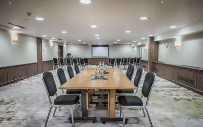 Professional meeting room at Hilton London Kensington.
