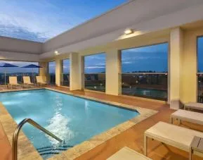 Pool at night at Hilton Garden Inn Nashville West End Avenue.