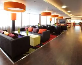 Hotel lounge at Hampton By Hilton Birmingham Broad Street.