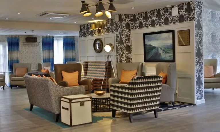 Lobby and coworking lounge at DoubleTree By Hilton York.