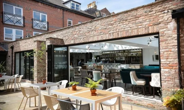 Cafe with outdoor seating at DoubleTree By Hilton York. 