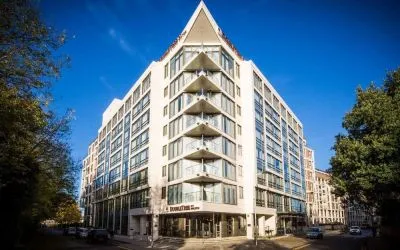 Hotel exterior at DoubleTree by Hilton London Kingston upon Thames.