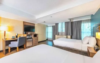 Day room with queen beds at Grand Park Hotel & Suites Downtown Vancouver.