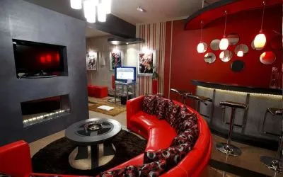 Cozy lounge area at Victoria Court Suites.