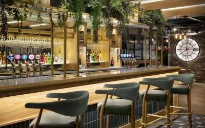 Hotel bar perfect for coworking at Leonardo Hotel Chester.