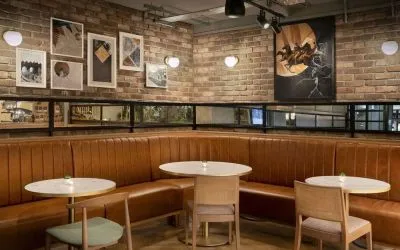Dining area perfect for coworking at Leonardo Hotel Chester.