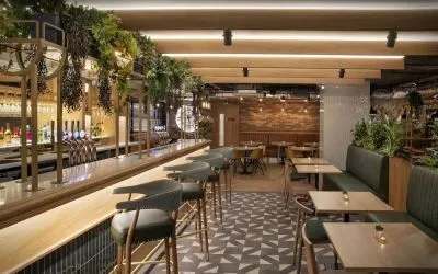 Dining area perfect for coworking at Leonardo Hotel Chester.