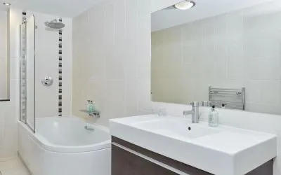 Guest bathroom with shower at Leonardo Hotel Edinburgh Murrayfield.