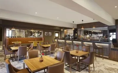 Dining area at Leonardo Hotel East Midland Airport.