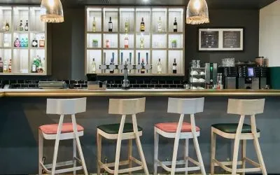 Hotel bar at Leonardo Hotel Manchester Central.