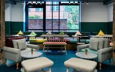 Dining area perfect for coworking at Leonardo Hotel Manchester Central.