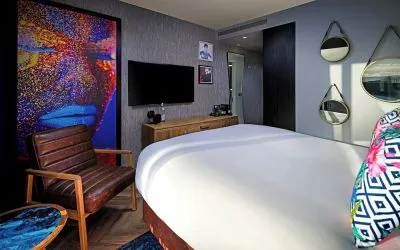 Cozy king room at NYX Dublin Portobello.