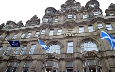 Hotel exterior at Hilton Edinburgh Carlton.
