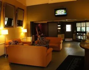 Hotel lounge at Travelodge Ottawa East.