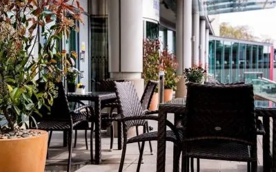 Terrace/patio at Hilton London Angel Islington.