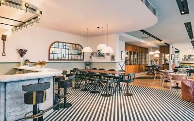 Hotel bar and co-working area at the Hilton Reading.