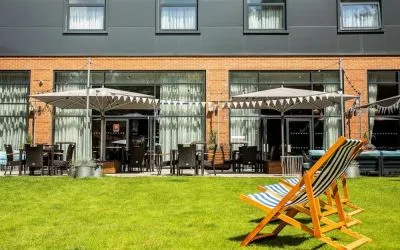 More seats available in the garden at Hilton Garden Inn Abingdon Oxford.
