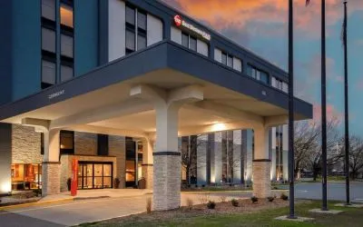 Hotel entrance at Best Western Plus Secaucus Meadowlands.