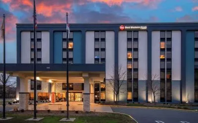 Parking area at Best Western Plus Secaucus Meadowlands.
