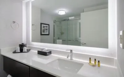 Guest bathroom at Best Western Plus Secaucus Meadowlands.