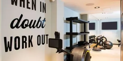 Fitness center available at Hampton By Hilton London Park Royal.