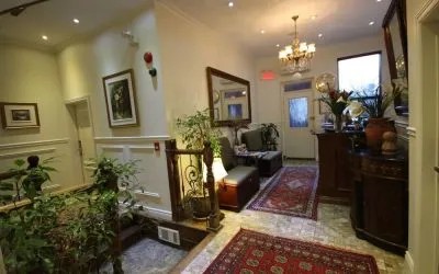 Hotel interior with lounge area at Parc Suites Hotel.