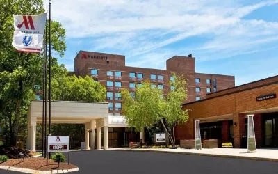 Hotel parking at Boston Marriott Burlington.
