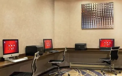 Business center at Boston Marriott Burlington.
