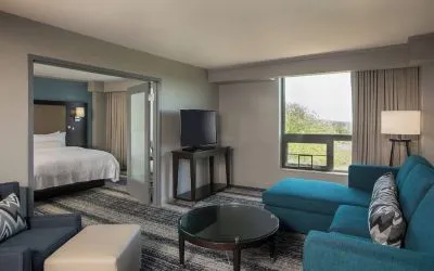 King suite at Boston Marriott Burlington.