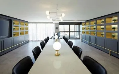 Bright and spacious business center with computers, printers and comfortable mobiliary at DoubleTree By Hilton Montreal Airport.