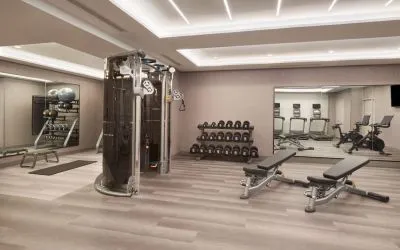 Fitness center available at Courtyard By Marriott Kitchener.