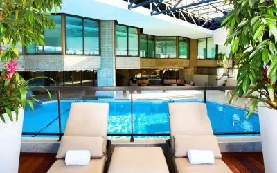 Relaxing indoor pool at DoubleTree By Hilton Montreal.