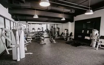 Fully equipped fitness center at DoubleTree By Hilton Montreal.