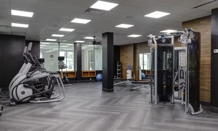 Fully equipped fitness center at the Four Points By Sheraton St Catharines Niagara Suites.