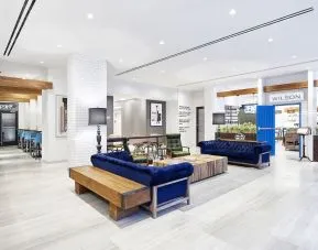 Lobby and coworking lounge at Innside By Melia New York Nomad.