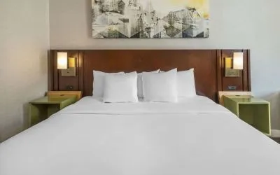 King bed at Comfort Inn Sudbury Regent Street.