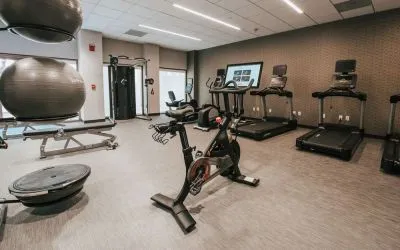 Fitness center available at Courtyard By Marriott Los Angeles LAX/Century Boulevard.
