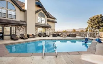 Refreshing outdoor pool at Radisson Hotel Salt Lake City Airport.